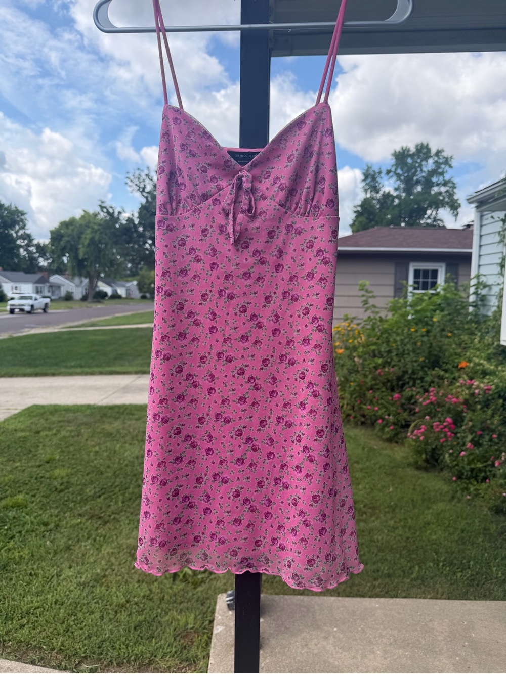 Urban Outfitters Pink Floral Mini Slip Dress